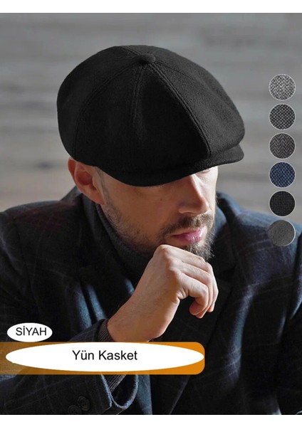 Kışlık Kasket Şapka Siyah Erkek Kasket Baretta Beckham Peaky Blinders Şapka
