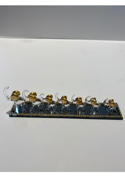 Dekoratif Kristal Cam Yedili Fil Aksesuar Gold