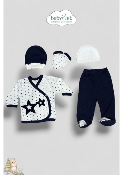 %100 Pamuk 10 Parça Yenidoğan Hastane Çıkış Seti – Yıldız Nakışlı Doğal fiyatları