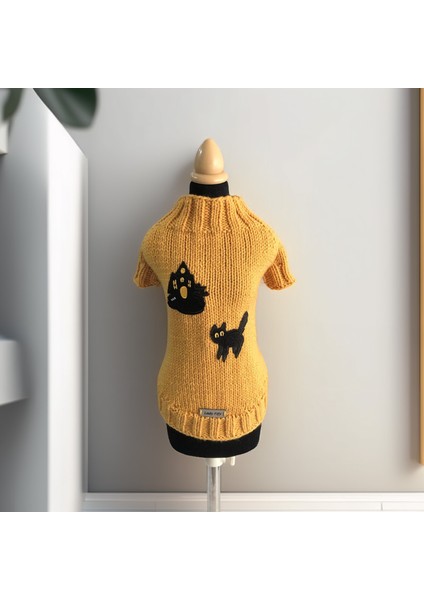 Kedi ve Köpek Için Sarı Cadılar Bayramı Kazağı