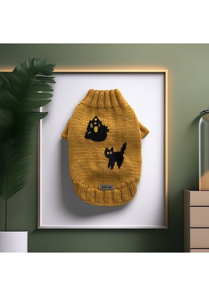 Kedi ve Köpek Için Sarı Cadılar Bayramı Kazağı modelleri