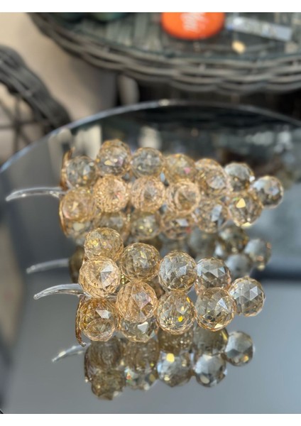 Dekoratif Kristal Cam Ikili Serbest Üzüm Şeffaf Bal Rengi Gold fiyatları