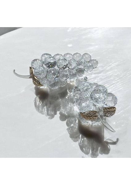 Dekoratif Kristal Cam Ikili Serbest Üzüm Şeffaf Gold