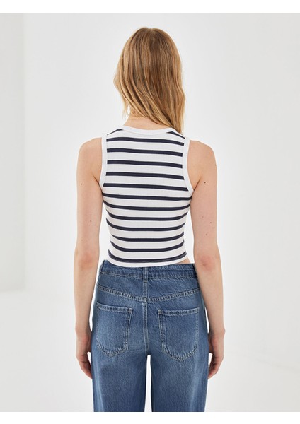 Yeni Sezon Bisiklet Yaka Çizgili Kadın Crop fırsatları
