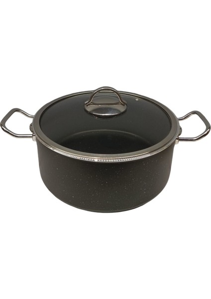 Tuna House Granit Derin Tencere 20 cm Siyah