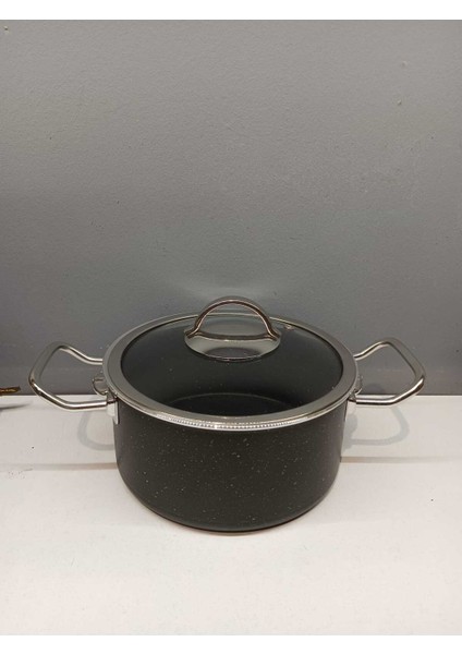Tuna House Granit Derin Tencere 20 cm Siyah