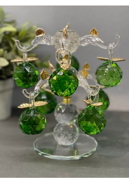 Dekoratif Kristal Cam Sekizli Ağaç Dal Elma Yeşil fiyatları