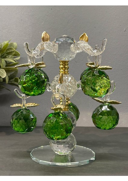 Dekoratif Kristal Cam Sekizli Ağaç Dal Elma Yeşil fırsatları
