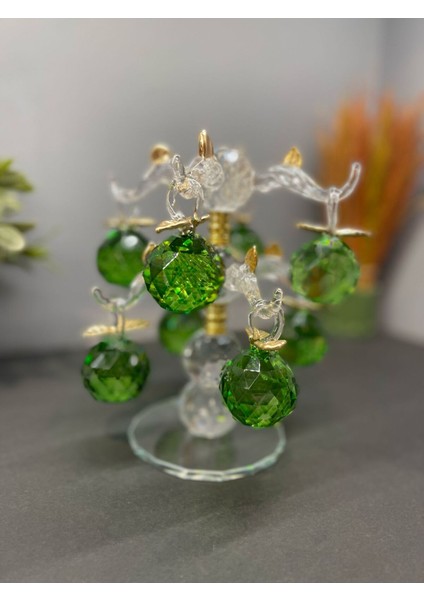 Dekoratif Kristal Cam Sekizli Ağaç Dal Elma Yeşil indirimleri
