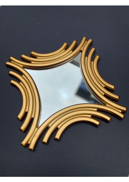 Dekoratif Polyester Tekli Kare Ayna Gold fiyatları