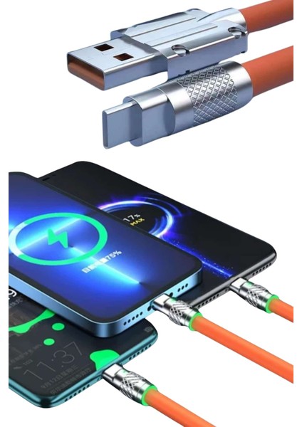 Sepetim Android ve Ios Uyumlu 180 Derece Type-C Şarj Kablosu fırsatları