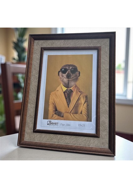 Dekoratif Ahşap Sanat Resim Çerçevesi Kahverengi-Krem 15X21 cm fırsatları