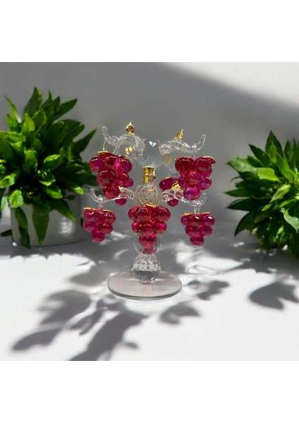 Dekoratif Kristal Cam Sekizli Salkım Üzüm Pembe Gold modelleri