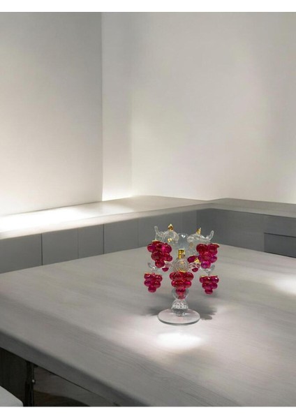 Dekoratif Kristal Cam Sekizli Salkım Üzüm Pembe Gold fırsatları