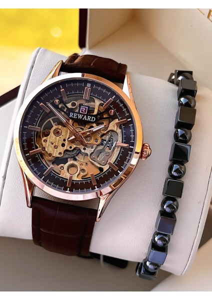 Otomatik Deri Kordon 5 Atm Suya Dayanıklı Erkek Kol Saati VS.BLKT.0616