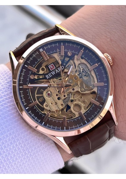 Otomatik Deri Kordon 5 Atm Suya Dayanıklı Erkek Kol Saati VS.BLKT.0616 fiyatları