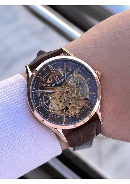 Otomatik Deri Kordon 5 Atm Suya Dayanıklı Erkek Kol Saati VS.BLKT.0616 modelleri