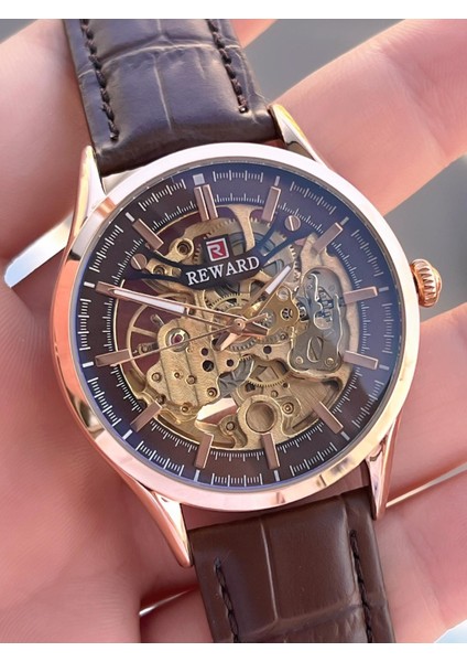 Otomatik Deri Kordon 5 Atm Suya Dayanıklı Erkek Kol Saati VS.BLKT.0616 fırsatları