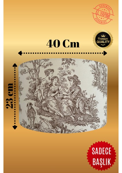 Vintage Toile De Jouy Desenli Lambader Başlığı Kahverengi fiyatları