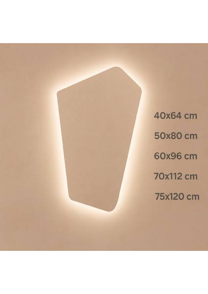 Asimetrik LED Ayna – Boho Tarzı Organik Form Modern Duvar Aynası indirimleri