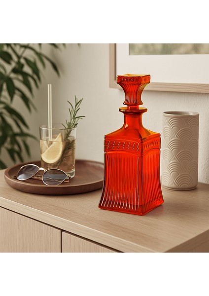 Koyu Turuncu Işıltı Kristal Şişe – Dekoratif Ev Aksesuarı fiyatları