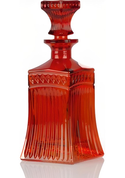 Koyu Turuncu Işıltı Kristal Şişe – Dekoratif Ev Aksesuarı