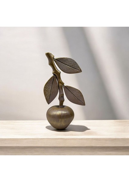 Dekoratif Polyester Tekli Dallı Elma Biblo Vizon Eskitme
