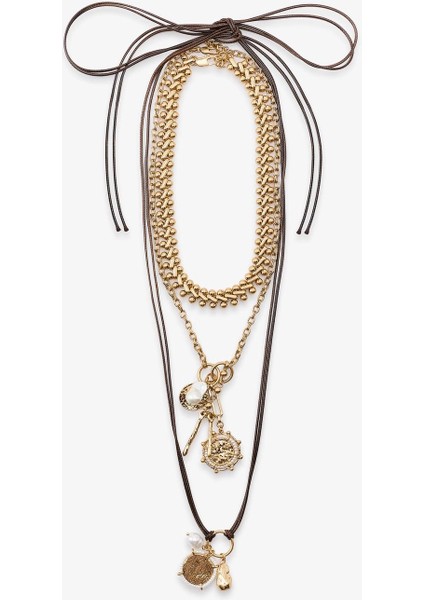 Çoklu Madalyon Charm Kolye