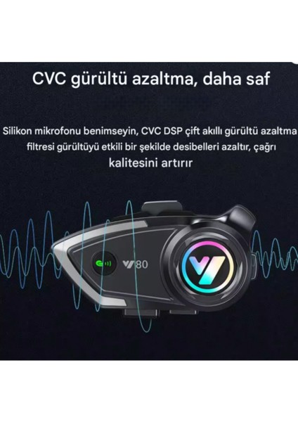 Y80 Interkom Motosiklet Kask Kulaklık Bluetooth 5.3 Type-C Su Geçirmez Intercom Set Iphone Android fırsatları