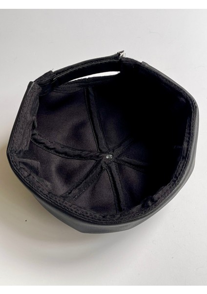 Unisex Deri Detaylı Cap Ayarlanabilir Docker Şapka Takke Şapka Retro Şapka Deri Takke Yünlü Şapka modelleri