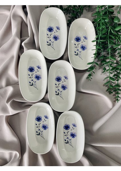 Mor Menekşe Model 6 Adet Oval Tabak fiyatları