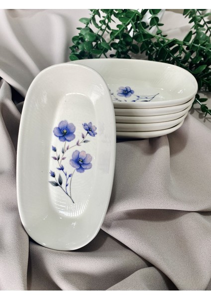 Mor Menekşe Model 6 Adet Oval Tabak fırsatları