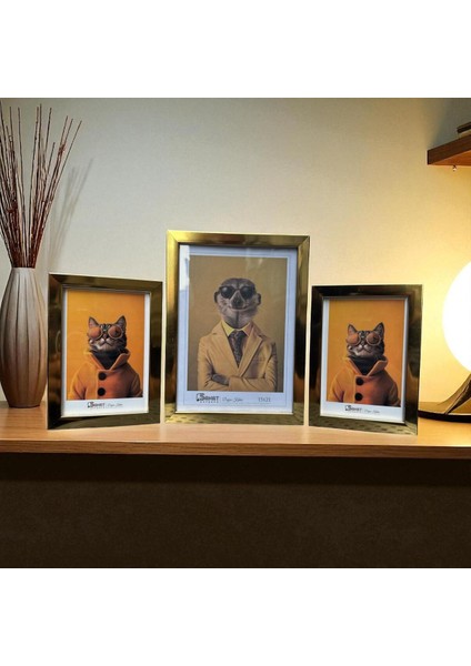 Dekoratif Ahşap Sanat Üçlü Resim Çerçevesi Gold indirimleri