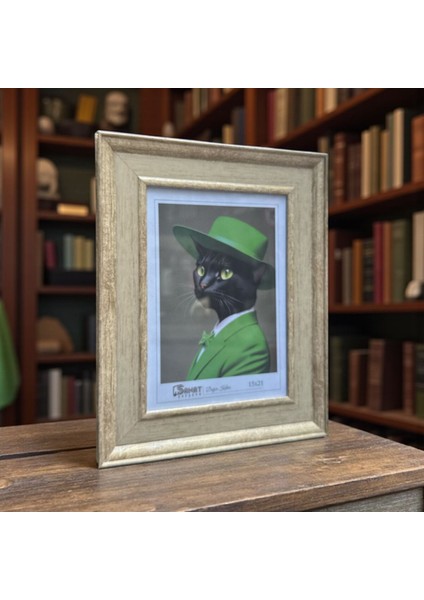 Dekoratif Ahşap Sanat Resim Çerçevesi Bej 15X21 cm