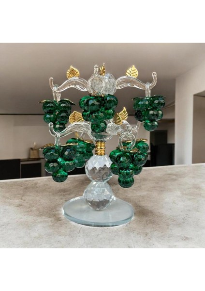Dekoratif Kristal Cam Sekizli Salkım Üzüm Koyu Yeşil modelleri
