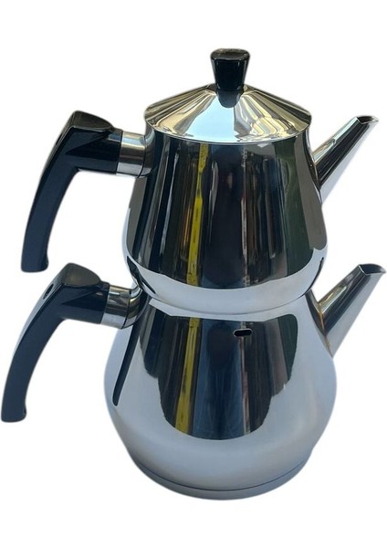 Bambum Harmony Orta Boy Çelik Çaydanlık Takımı Siyah