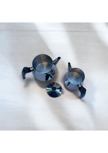 Bambum Harmony Orta Boy Çelik Çaydanlık Takımı Siyah