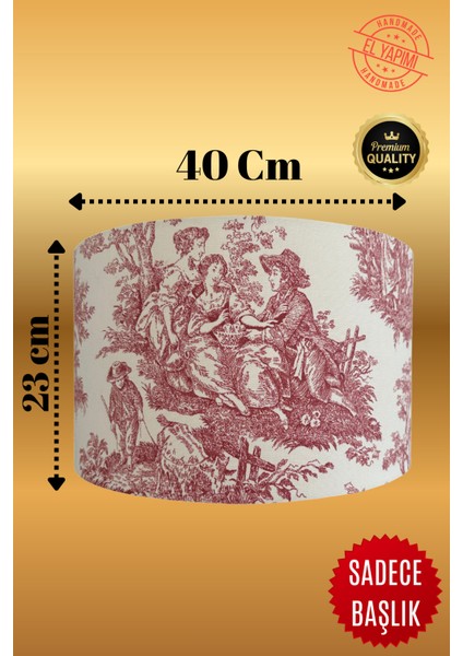 Vintage Toile De Jouy Desenli Lambader Başlığı Kırmızı fiyatları