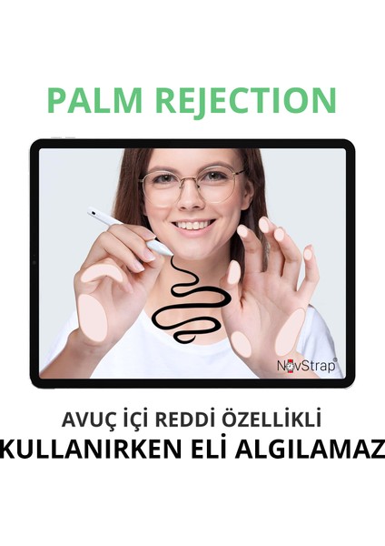 Apple iPad Mini 5/6/7 A17 ile Uyumlu Dokunmatik Tablet Kalemi Avuç Içi Reddi Pencil C10A Manyetik Şarjlı Kısayol Tuşlu Bluetooth Stylus