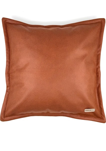 Tokyo - Köşe Hat Dikişli Suni Nubuk Deri Kırlent Kılıfı / 45x45cm