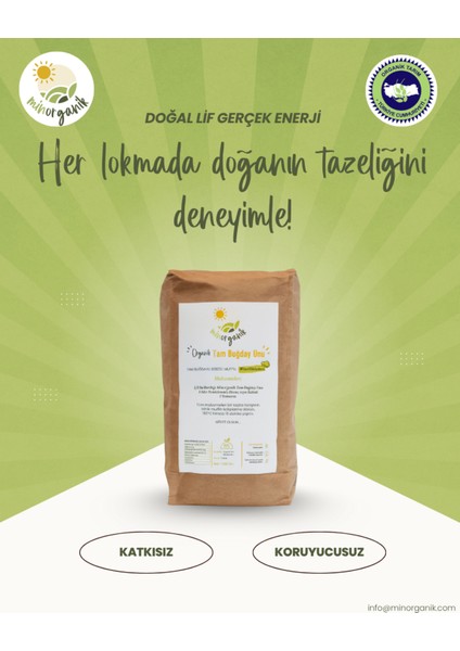 Organik Tam Buğday Unu - 1000 gr %100 Organik Durum Buğdayı fiyatları