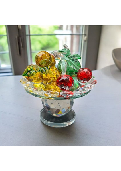 Dekoratif Kristal Cam Ayaklı Üçlü Meyve Tabağı Renkli indirimleri