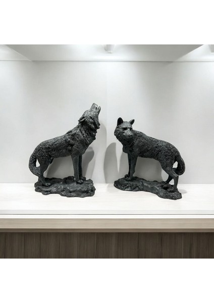 Dekoratif Polyester Ikili Kurt Biblo Antrasit Koyu Gri fiyatları