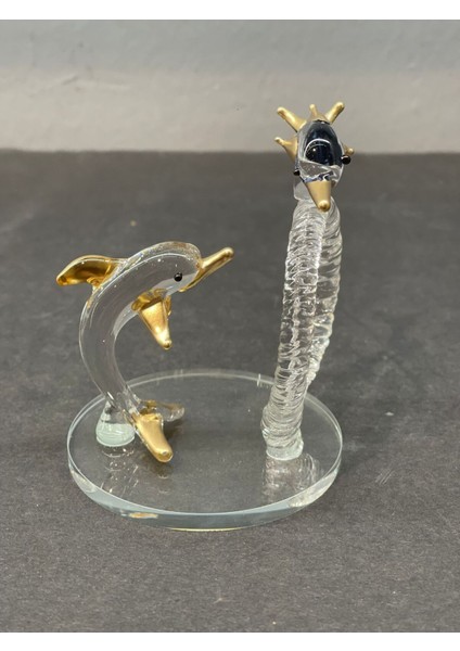 Dekoratif Kristal Cam Ikili Zıplayan Yunuslar Gold indirimleri