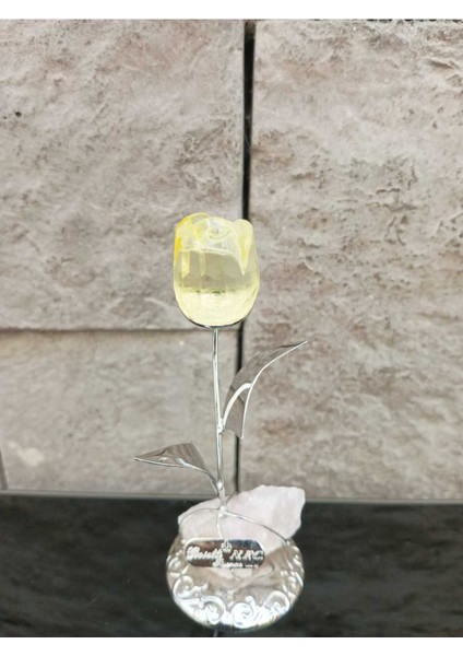 Kent Dekor Dekoratif Metal Şeffaf Tekli Italyan Obje 1 Gül Sarı fiyatları