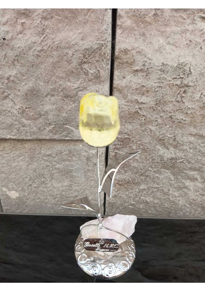 Kent Dekor Dekoratif Metal Şeffaf Tekli Italyan Obje 1 Gül Sarı modelleri