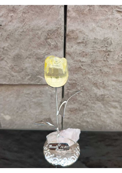 Kent Dekor Dekoratif Metal Şeffaf Tekli Italyan Obje 1 Gül Sarı indirimleri