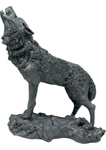 Dekoratif Polyester Ikili Kurt Biblo Antrasit Koyu Gri