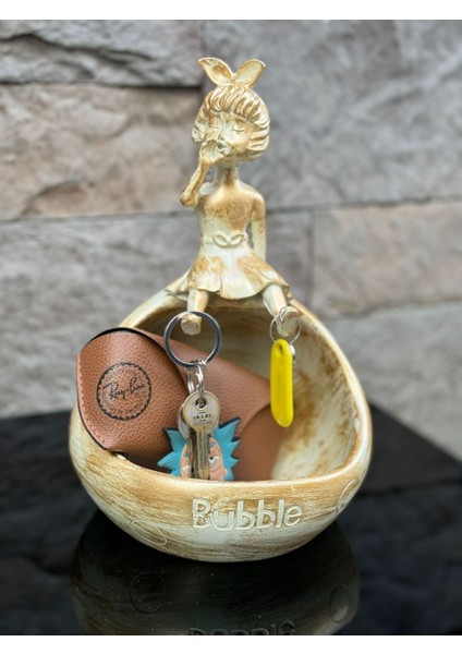 Dekoratif Polyester Çerezlik&telefonluk Biblo Krem Gold Eskitme fiyatları