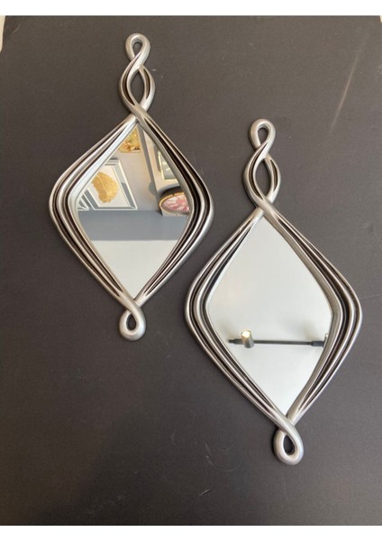 Dekoratif Polyester Ikili Büyük Boy Su Yolu Ayna Gümüş modelleri